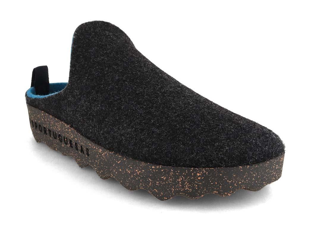ASPORTUGUESAS Sabot femme feutre Come, anthracite double