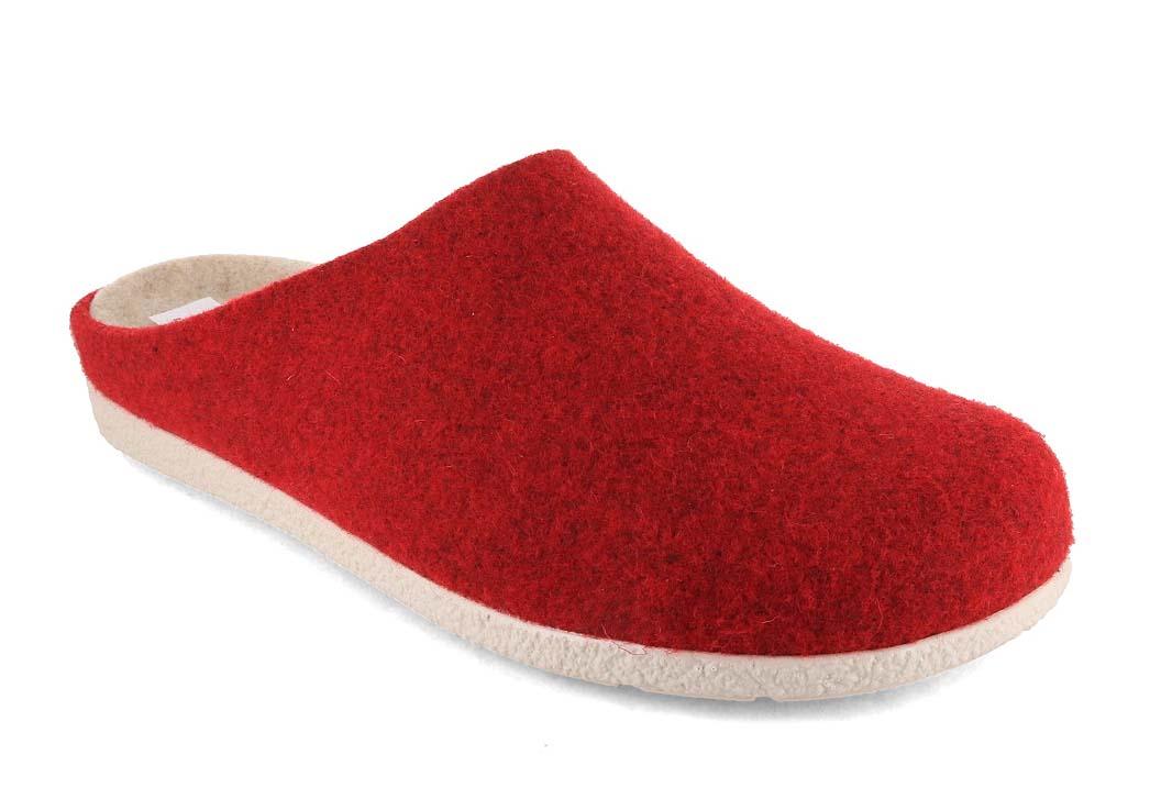 Berkemann BERKOFLEX Pantoufles en feutre Talora pour femmes, rouge fonc�