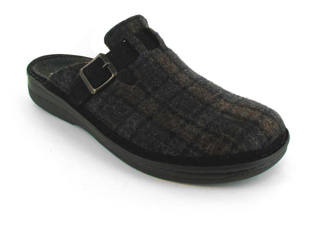 Berkemann chaussons en feutre pour hommes BERKOFLEX Mirko, marron fonc�