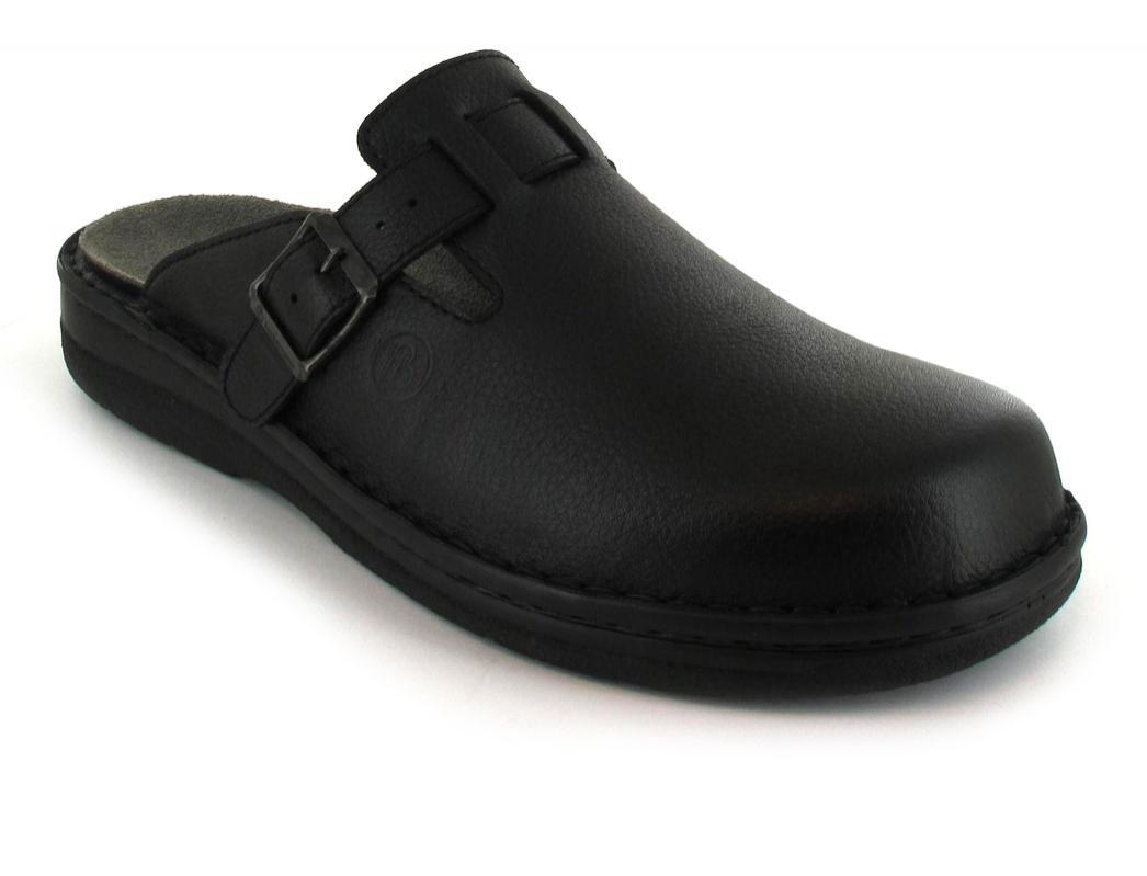 Berkemann sabot en cuir pour hommes BERKOFLEX Max Plus, noir