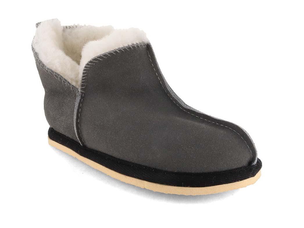 Chaussons Lammbock� pour enfants en peau d'agneau Shearlock, gris