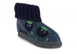 Chaussons d\int�rieur HAFLINGER pour enfants, couleur myrtille, bleu pigeon
