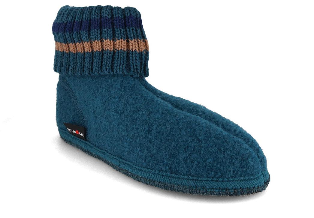 Chaussons d'int�rieur HAFLINGER Paul, turquoise