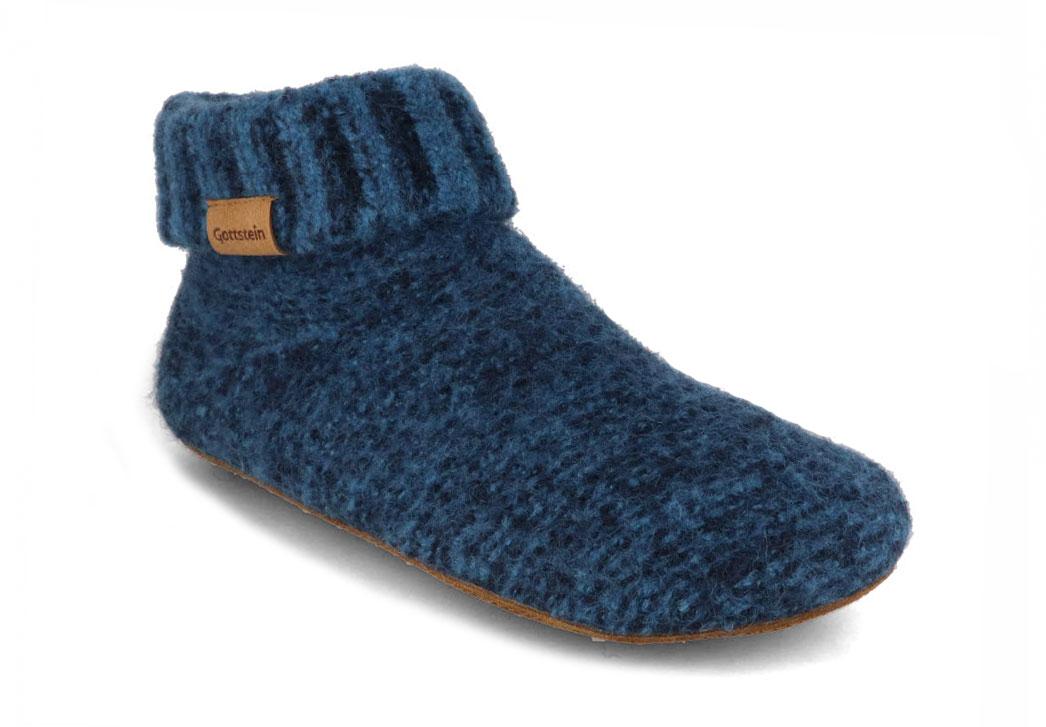 Gottstein Chaussons bottes tricot�es, bleu