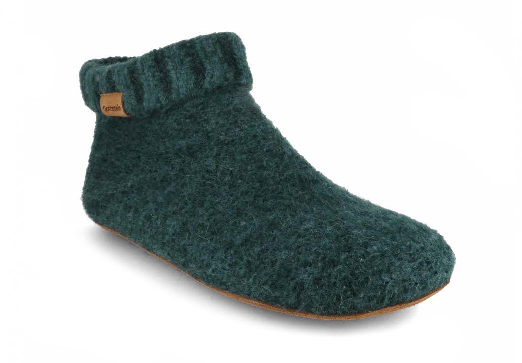 Gottstein Chaussons bottes tricot�es, vert m�lang�
