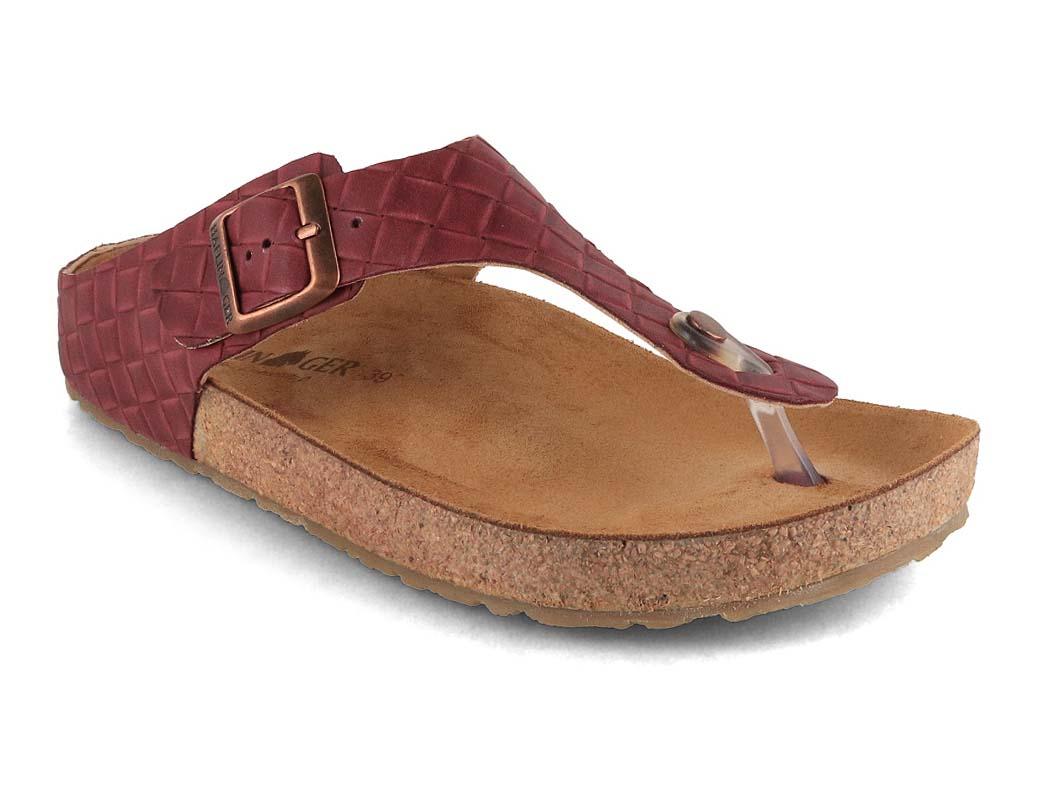 HAFLINGER Bio Memphis Sandales pour femmes, bordeaux plaited