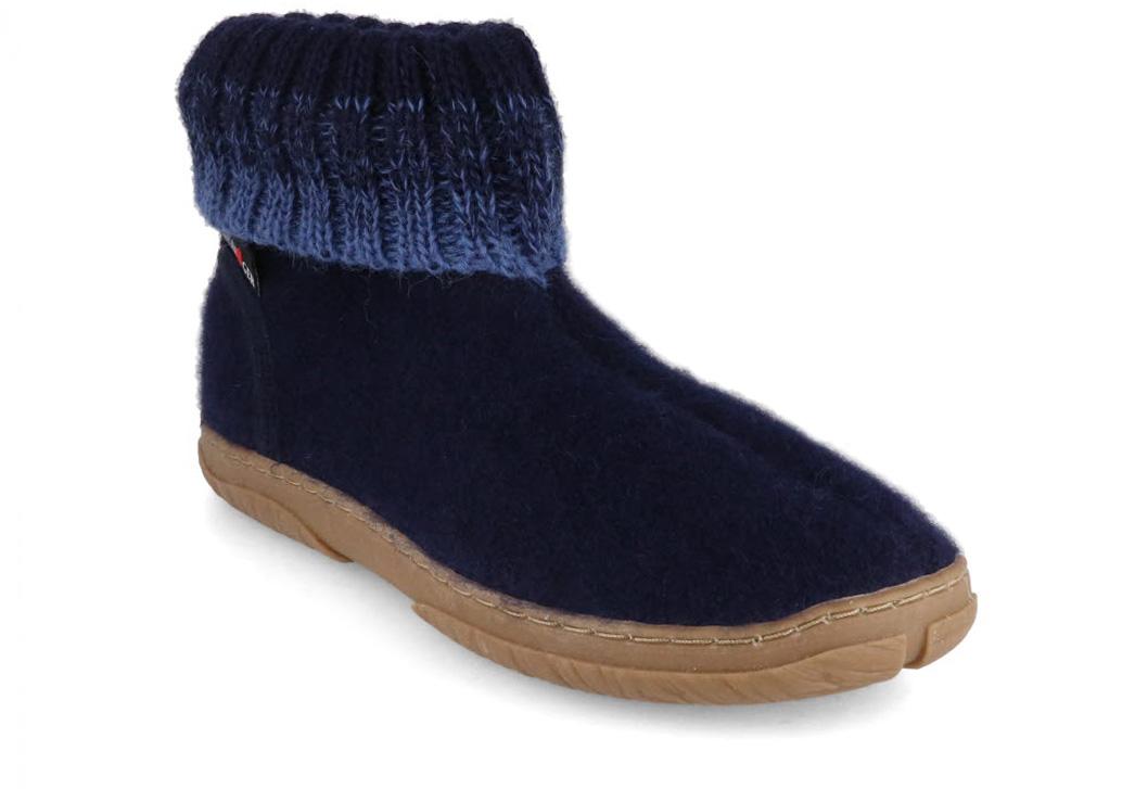 HAFLINGER Chaussons de chalet pour enfants Yuki, bleu moyen