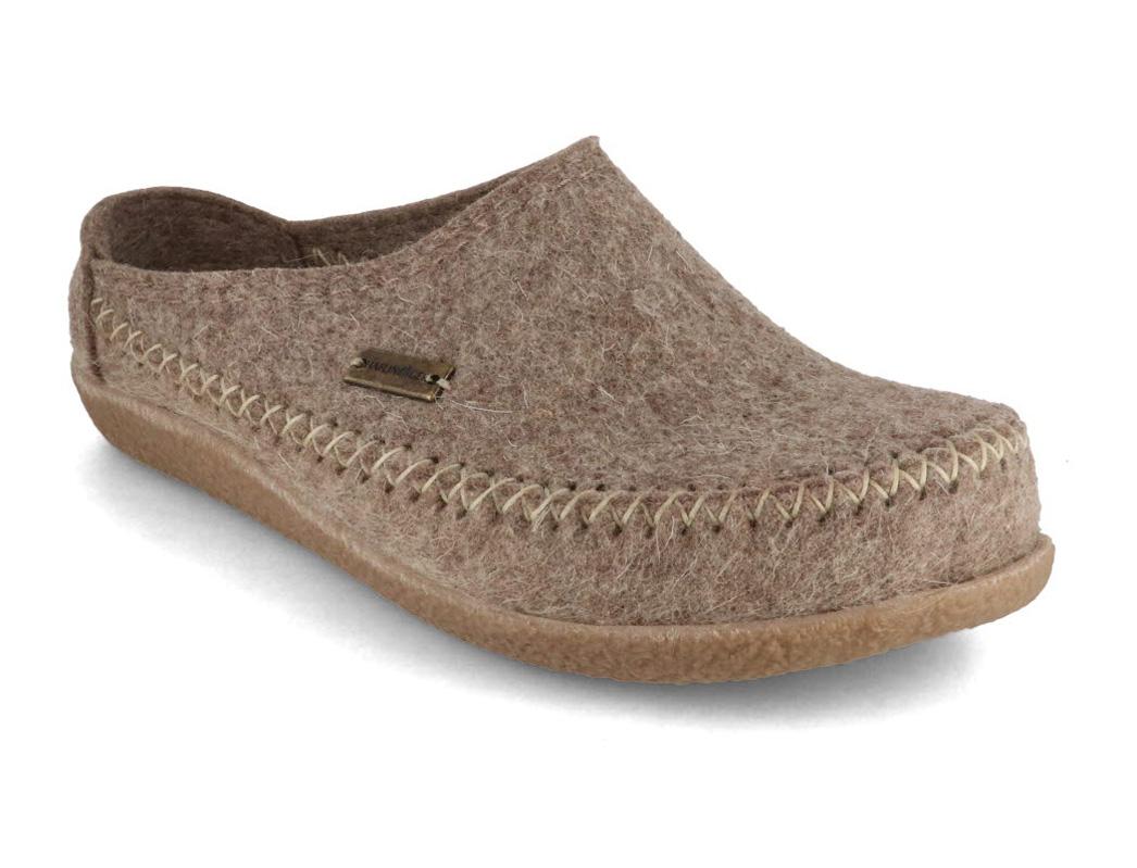 HAFLINGER Chaussons en Feutre Blizzard Credo, tourbe
