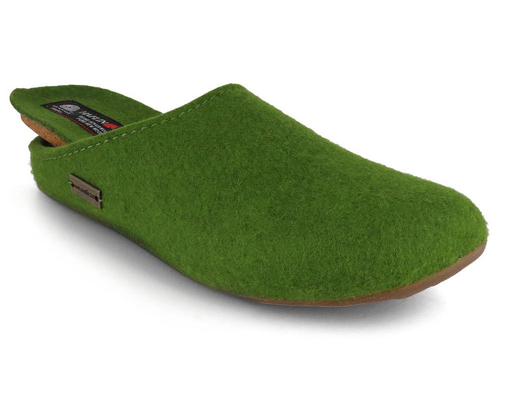 HAFLINGER Chaussons en Feutre Everest Fundus, vert herbe