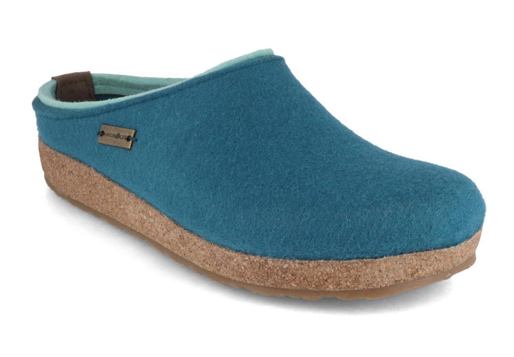 HAFLINGER Chaussons en Feutre pour Femmes Grizzly Kris, turquoise