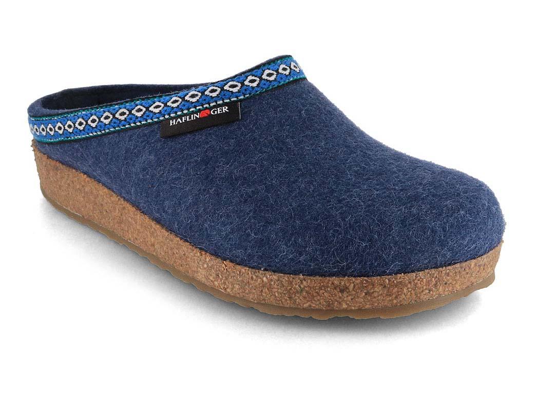 HAFLINGER Chaussons en feutre Grizzly Franzl, jeans
