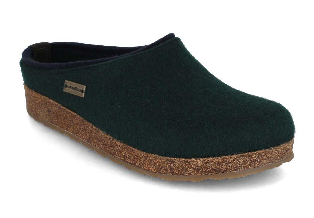 HAFLINGER Chaussons en feutre Grizzly Kris, vert sapin