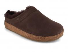 Pantoufles HAFLINGER en peau d\agneau Snowbird, couleur caf�