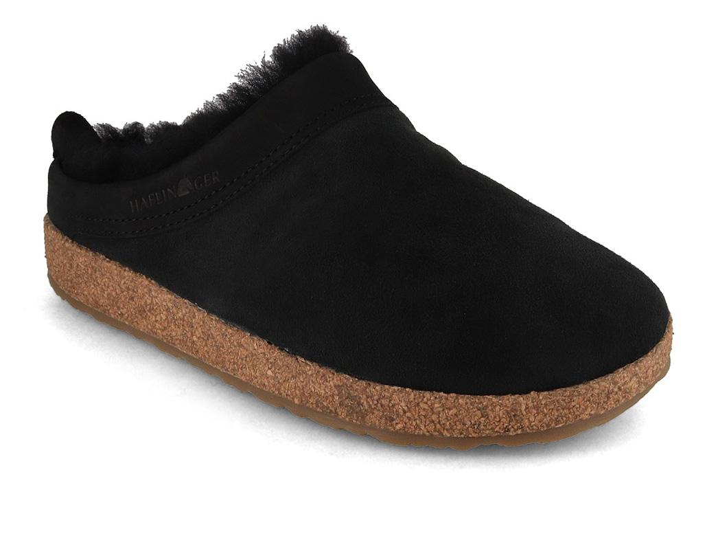 HAFLINGER Chaussons en peau d'agneau Snowbird, noir