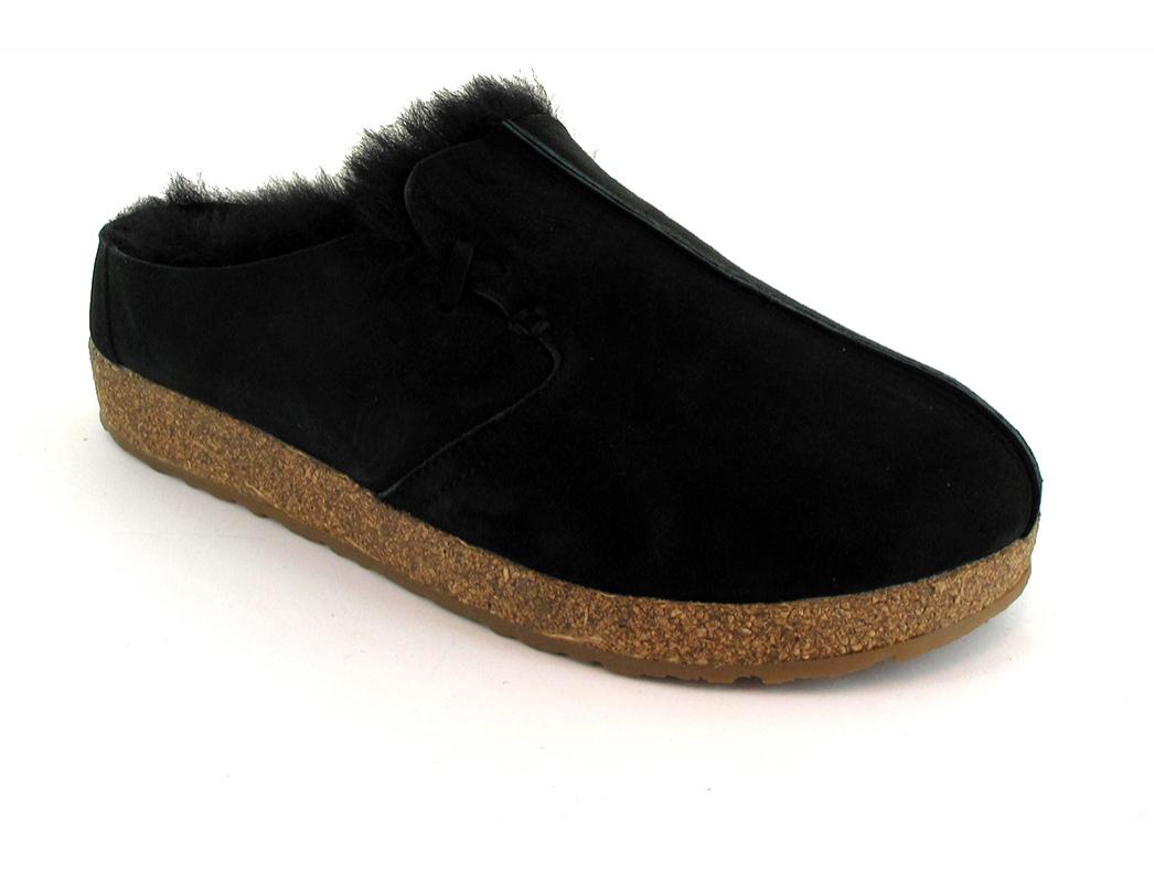 HAFLINGER Chaussons en peau de mouton Saskatchewan, noir