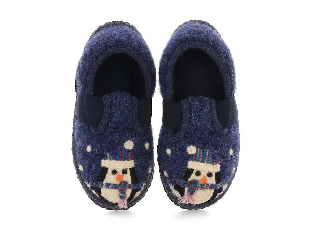 HAFLINGER Chaussons enfants pingouin, jeans