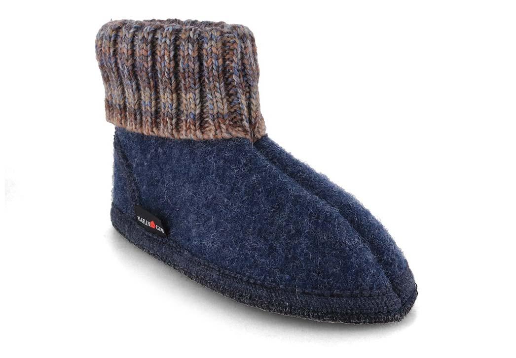 HAFLINGER Chaussons pour enfants Tricot�, jeans
