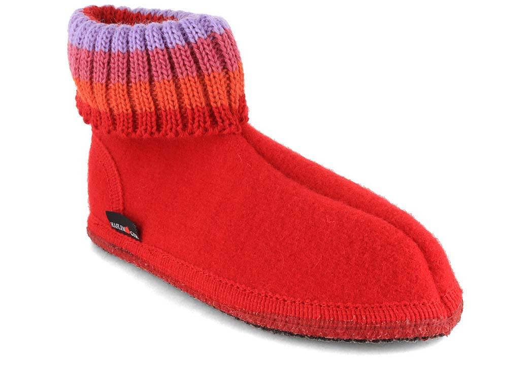 HAFLINGER Chaussons pour femmes Paul, rouge brique