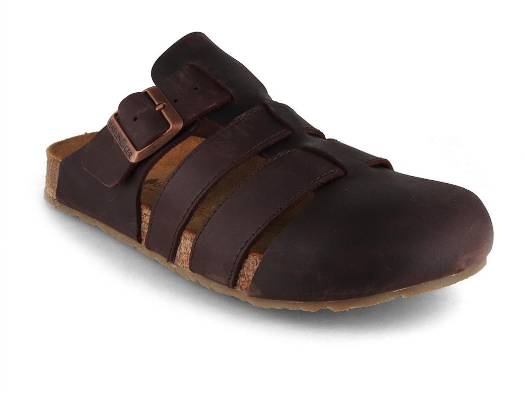 HAFLINGER Hommes Sandales en cuir Lisboa, marron