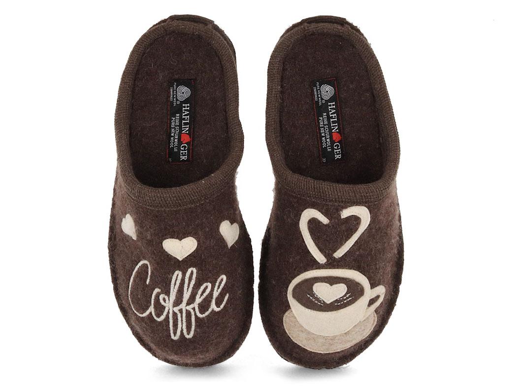 HAFLINGER Pantoufles Flair Coffee Time, marron chin�