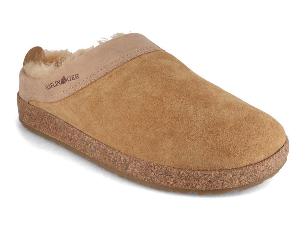 HAFLINGER Pantoufles en peau d'agneau Snowbird, beige