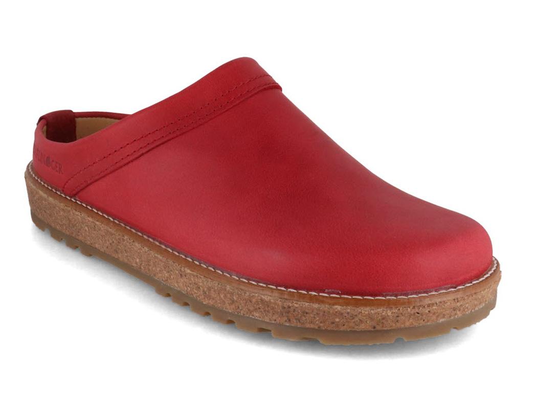 HAFLINGER Sabot en cuir pour femmes Travel Classic, rouge