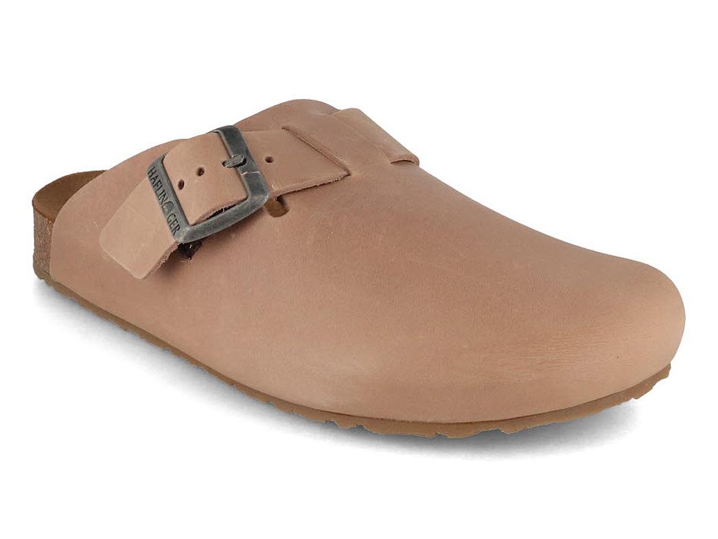 HAFLINGER Sabots en cuir pour femmes et hommes Porto, taupe
