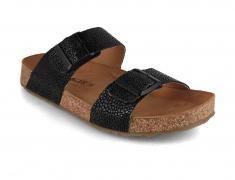HAFLINGER Sandales femme Bio Andrea, noir raie
