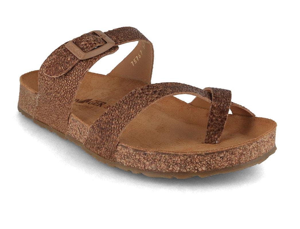 HAFLINGER Sandale femme Bio Juno, marron raie