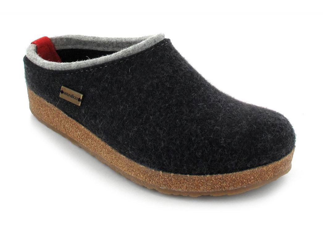 Haflinger Chaussons en feutre Grizzly Kris, graphite/gris pierre