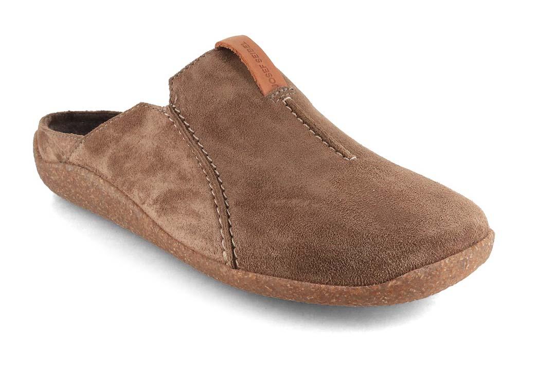 Josef Seibel Pantoufles en cuir pour hommes Vince, taupe