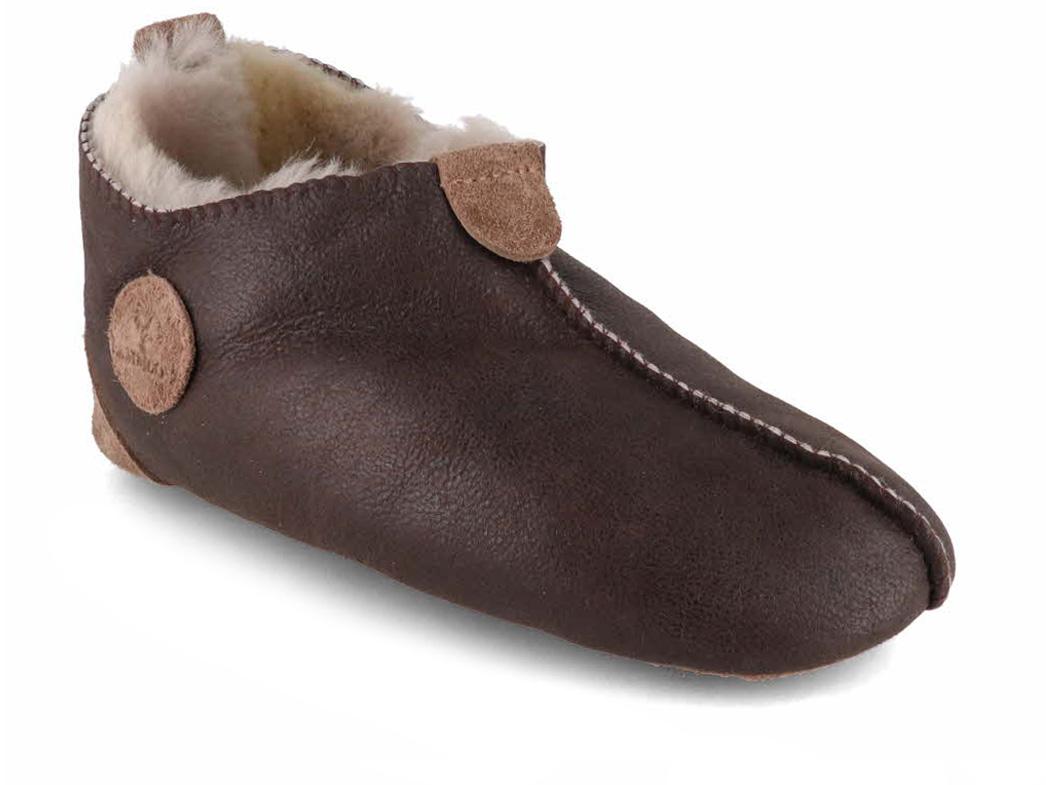 Lammbock Chaussons en peau de mouton Texel, brun fonc�