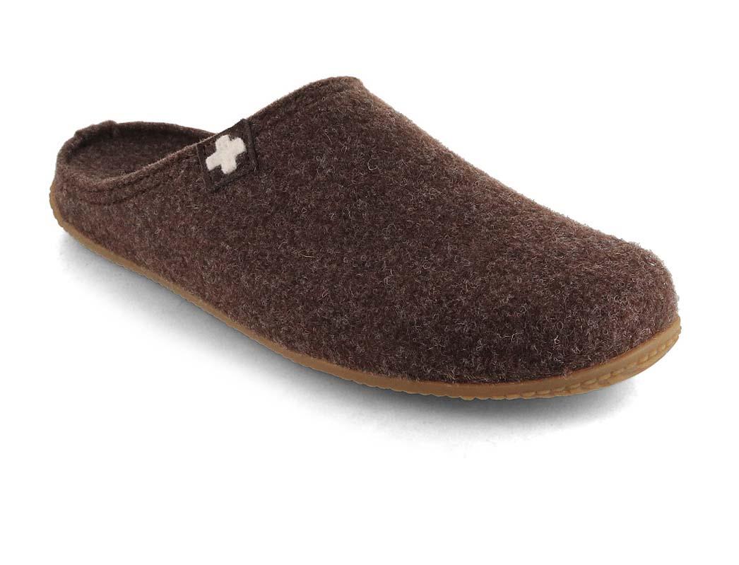 Living Kitzb�hel Chaussons en feutre Croix suisse, dark oak