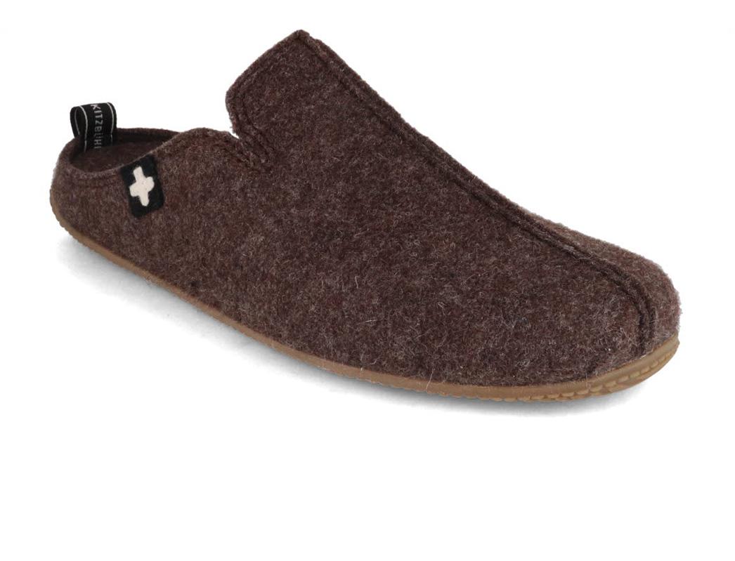 Living Kitzb�hel Chaussons en feutre pour hommes Croix suisse, dark oak