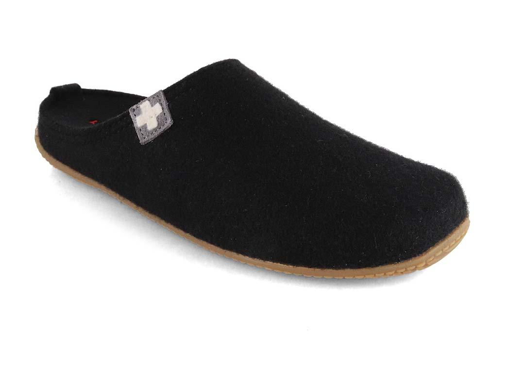 Living Kitzb�hel Pantoufles Croix Suisse, Noir