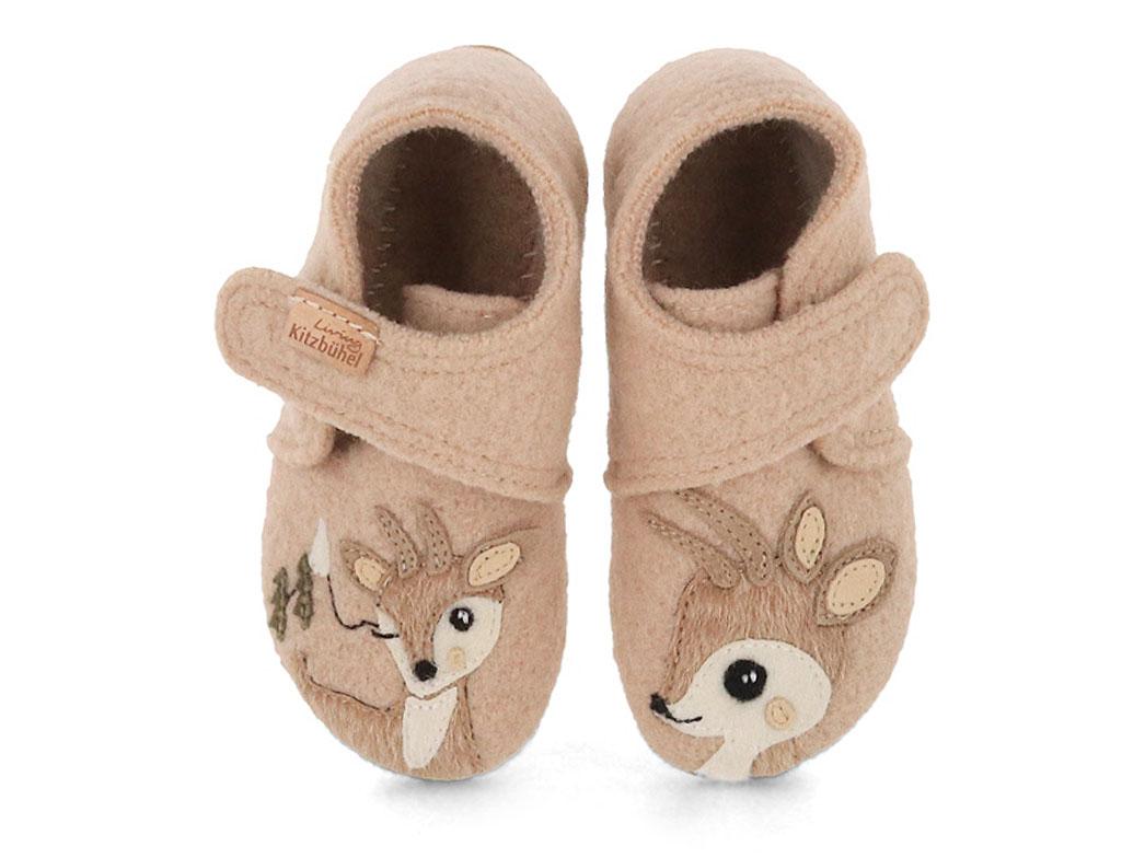 Living Kitzb�hel Rosi Rehkitz, chaussons � velcro, angora