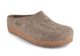 Pantoufles en feutre HAFLINGER pour femme � Grizzly Meadow �, couleur tourbe