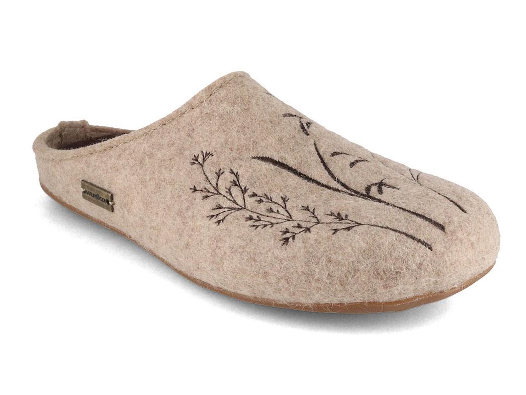 Pantoufles en feutre HAFLINGER pour femme Everest Botanica, beige