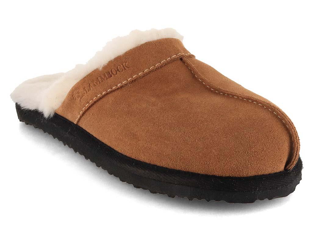Pantoufles en peau d'agneau Lammbock� Woolson, cognac