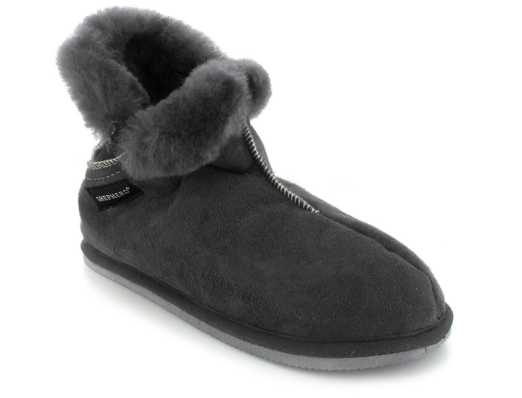 SHEPHERD� Chaussons en peau de mouton Oskar, asphalte