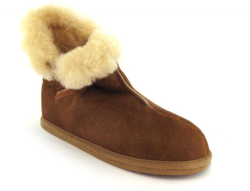 SHEPHERD� Chaussons en peau de mouton pour femmes Bella, cognac antique/leo