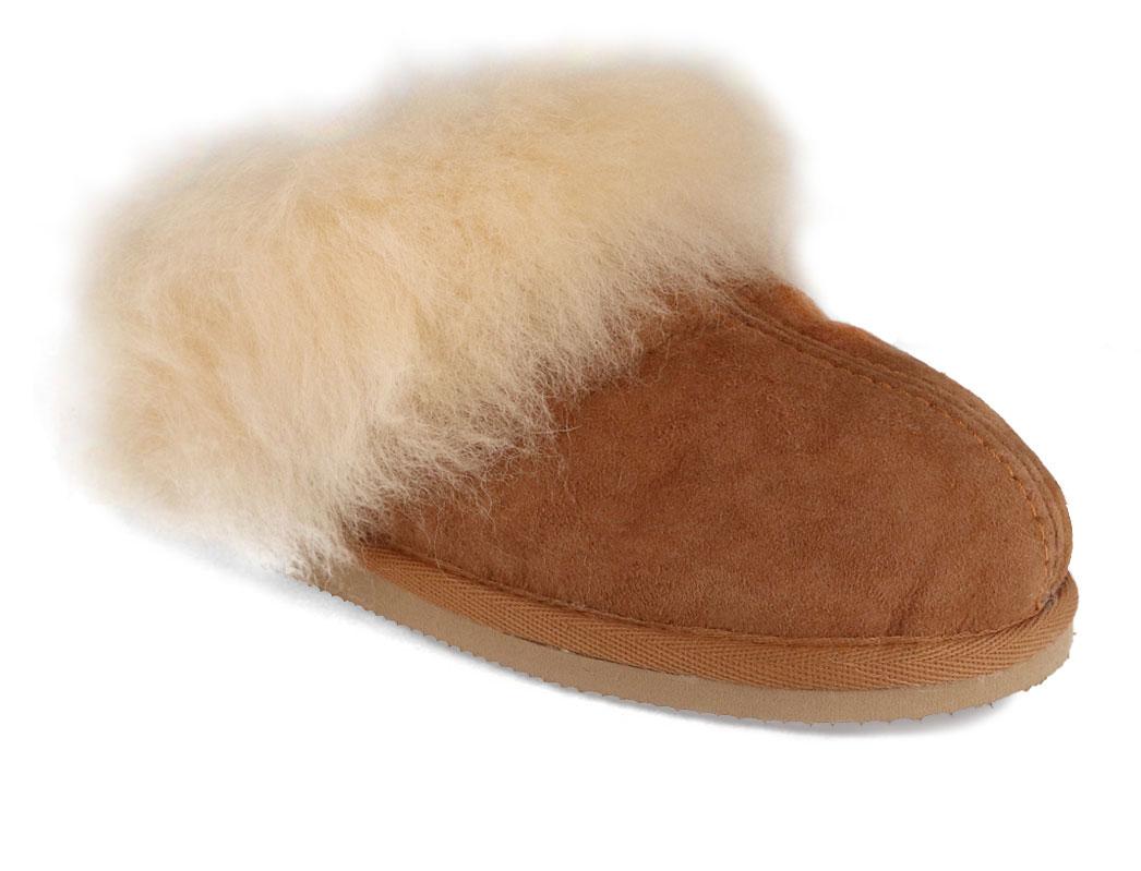 SHEPHERD� Chaussons en peau de mouton pour femmes Evelina, ch�taigne