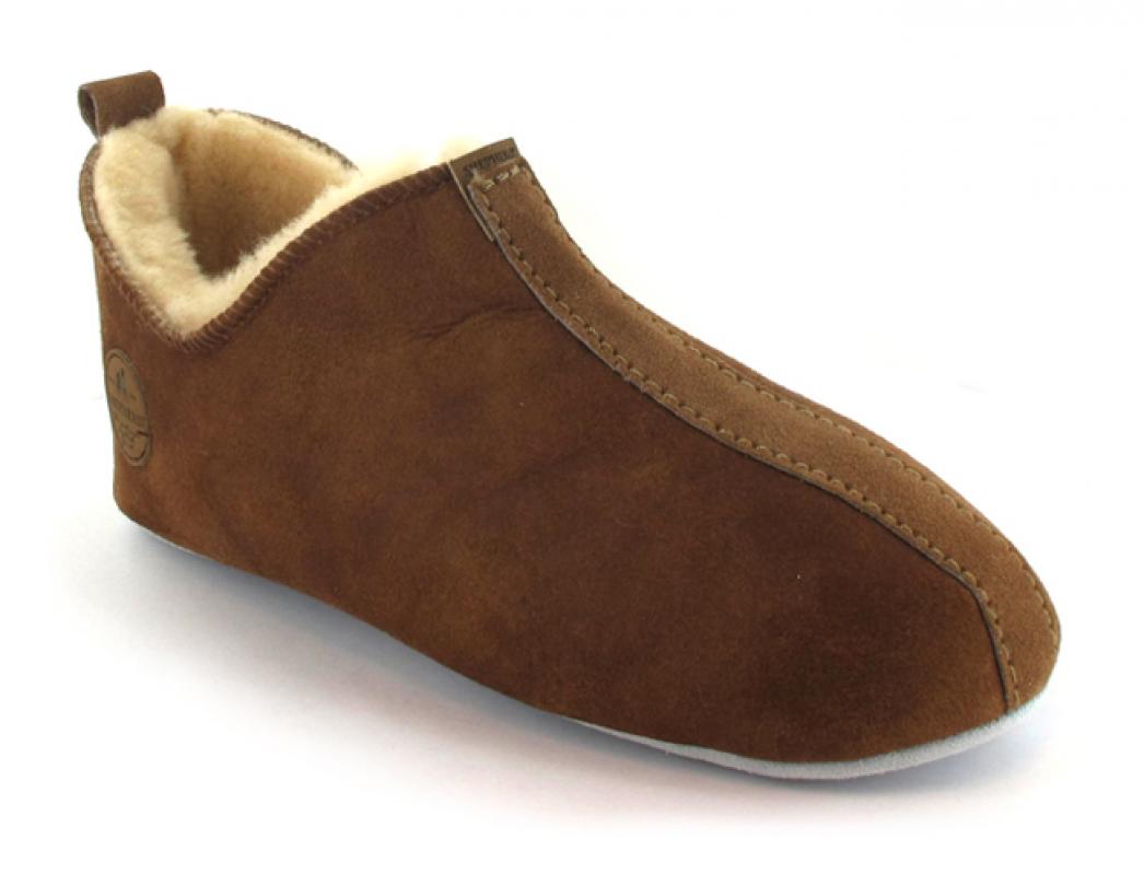 SHEPHERD� Chaussons en peau de mouton pour femmes Lina, antique/cognac