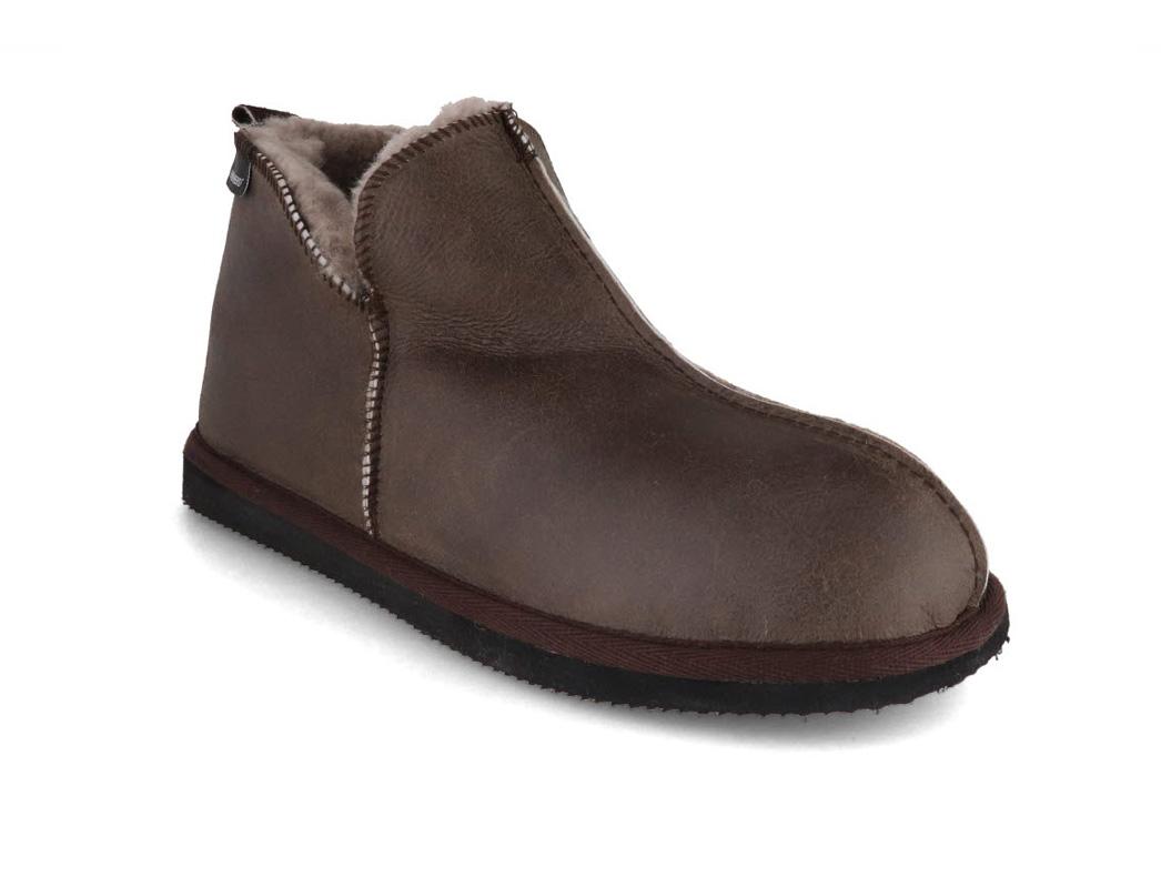 SHEPHERD� Chaussons en peau de mouton pour hommes Anton, pierre antique huil�e