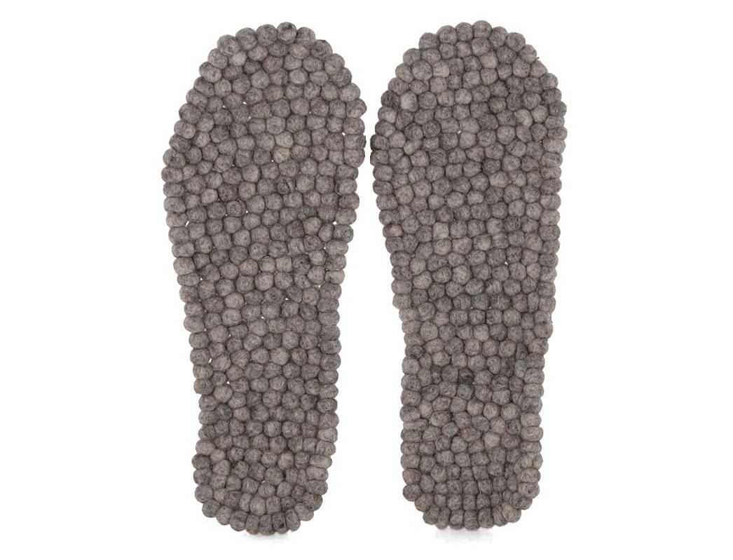 Semelles de massage WoolFit� FeelGood pour lit plantaire, gris pierre