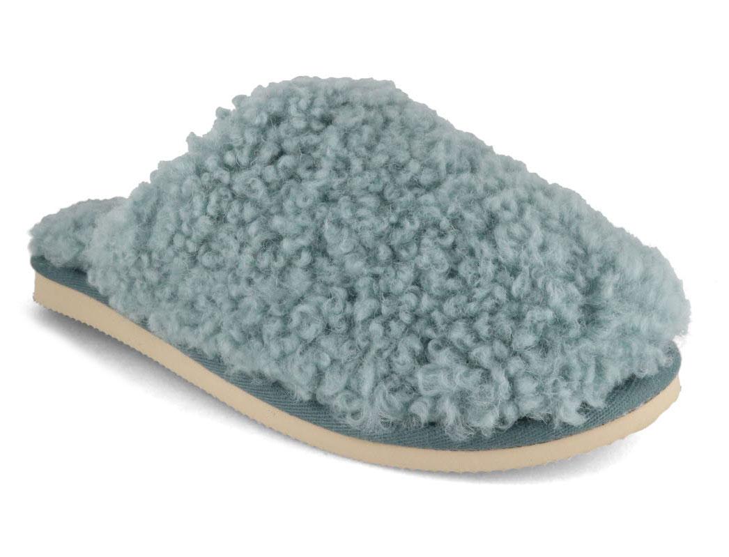 Thies� Chaussons en peau de mouton doubl�s de laine pour femmes Fluffy, glace
