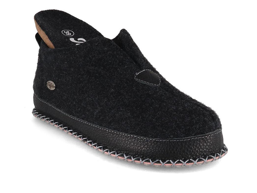 Tuffeln� Chaussures de chalet r�tro avec semelle en li�ge �Rustique�, Gris fonc�