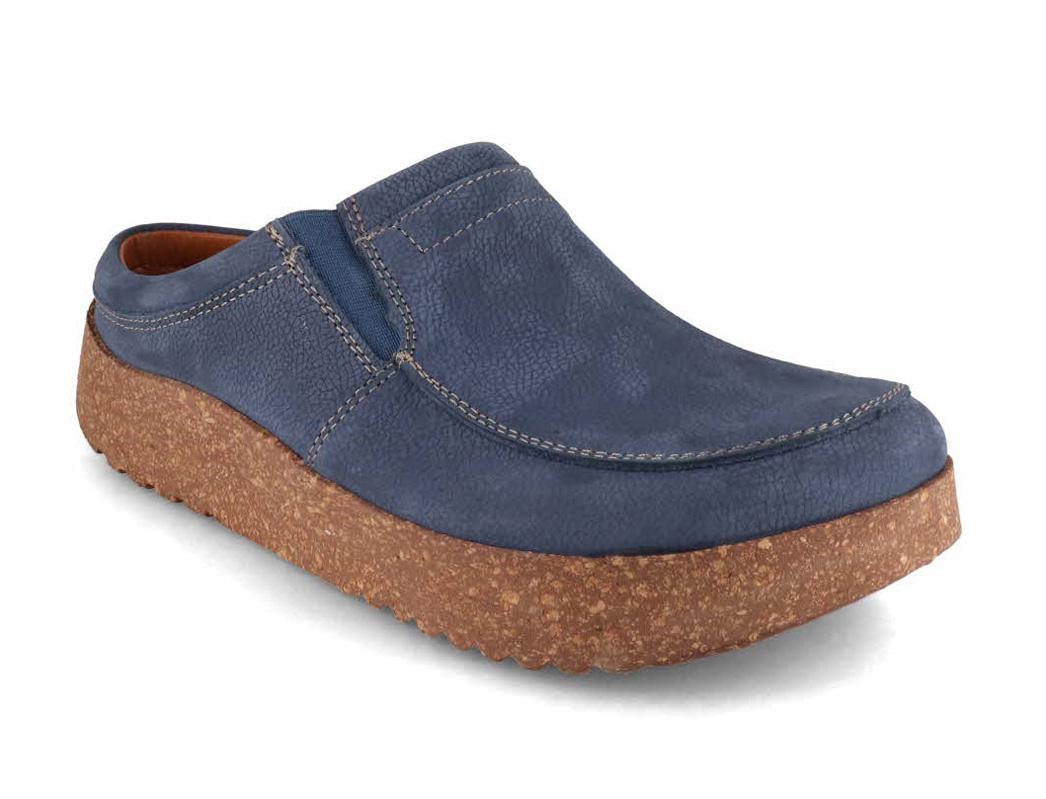 Tuffeln� Sabots en cuir avec semelles douces �Confortables�, Bleu
