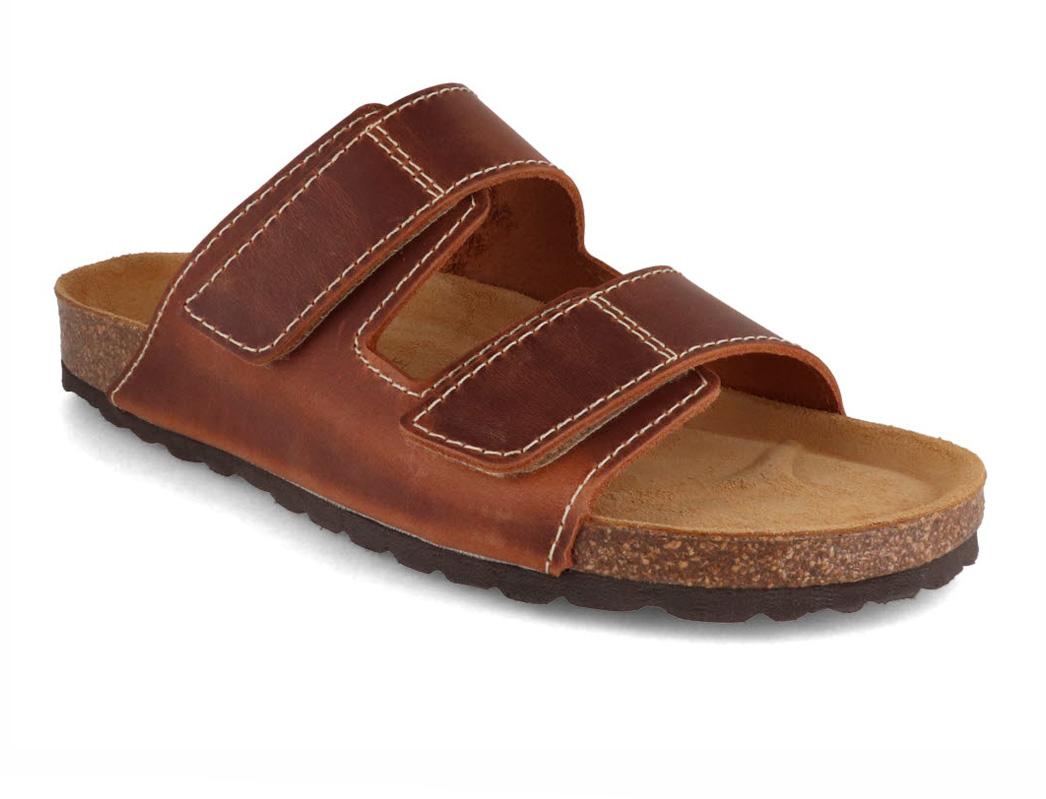 Tuffeln Sandale � velcro en cuir Chaussons pour hommes 