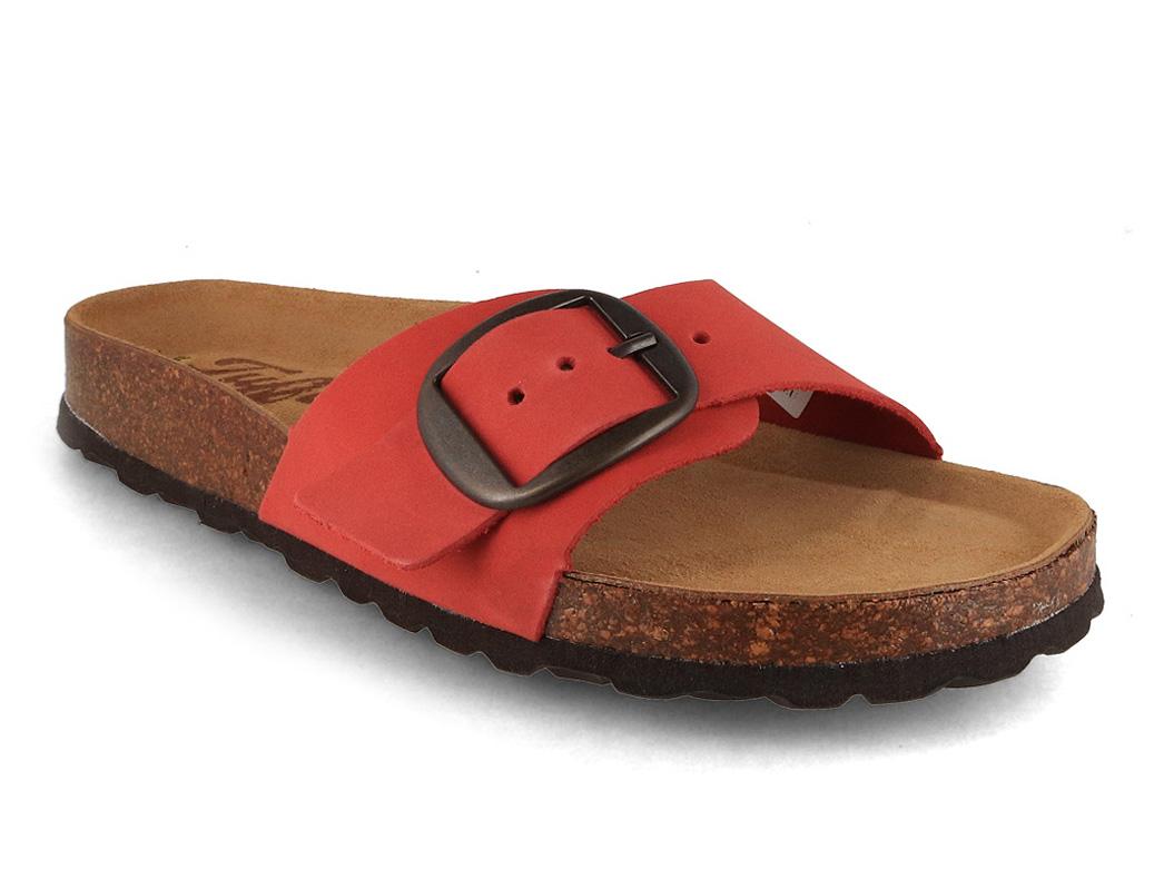 Tuffeln Sandales pour dames "Fehmarn", rouge